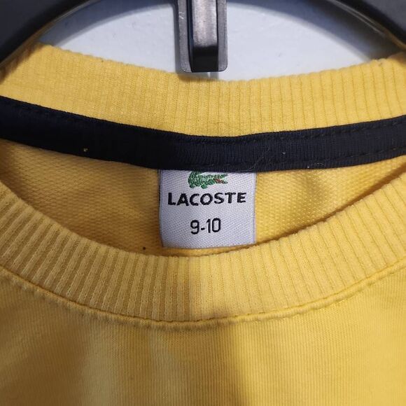 Lacoste Kids size 9/10 Yellow Sweatshirt Long Sleeve Rainbow Crocodile - Picture 2 of 3